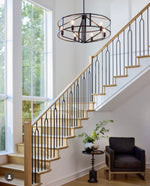 Load image into Gallery viewer, Black Pendant Cage Design Lighting - 8373-6-59
