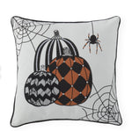 Load image into Gallery viewer, Harlequin, Chevron, Sequin Halloween White Pillow
