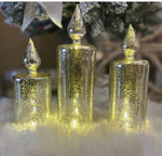 Load image into Gallery viewer, LED Mercury Glass Candles Set of 3
