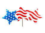 Load image into Gallery viewer, Americana: 3 Stars Red, White, Blue Metal Stake with Easel
