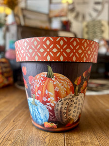 Fall Pumpkin Design Outdoor Pots