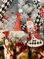 Load image into Gallery viewer, Santa Claus Harlequin Metal Ornament
