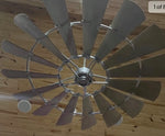 Load image into Gallery viewer, Galvanized Windmill Outdoor Ceiling Fan
