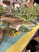 Load image into Gallery viewer, Tropical Leaves Beaded Runner and Banded Turquoise Green Runner Summer Decor
