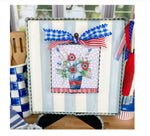 Load image into Gallery viewer, Gray/Blue Display Stand with Attached Easel, Peg, and Stake for Mini Pics or Mini Charms
