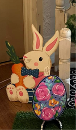 Load image into Gallery viewer, Dapper Small Bunny Metal Stake
