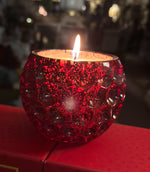 Load image into Gallery viewer, Sparkling Cranberry 9oz. Red and Gold Soy Candle Christmas Scent
