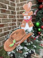 Load image into Gallery viewer, Cowboy Hat Christmas Metal Stake
