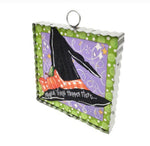 Load image into Gallery viewer, Witch Hat Mini Print with Galvanized Frame Magical Things Happen Here
