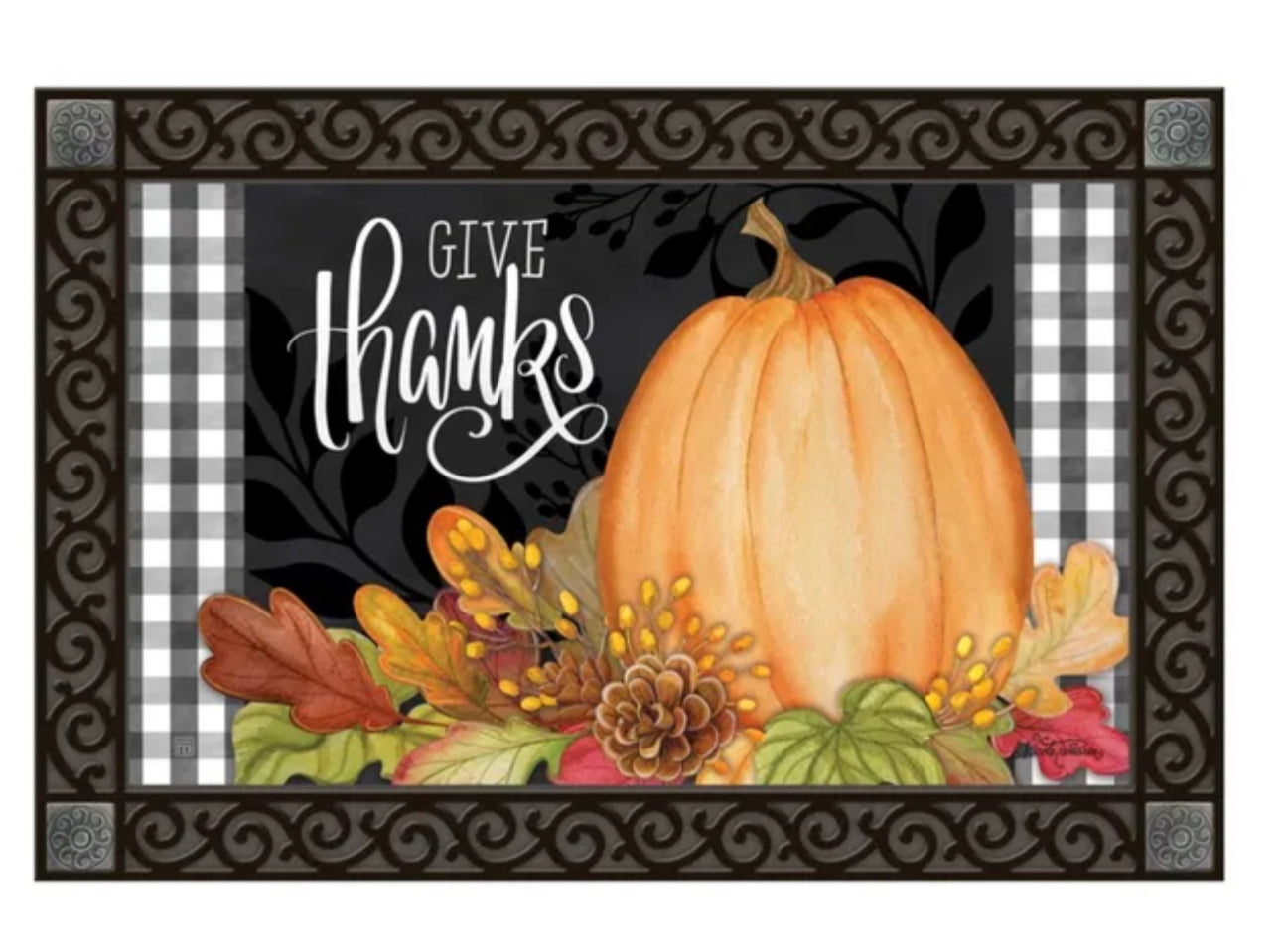 Give Thanks Door Mat Outdoor or Indoor