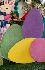 Load image into Gallery viewer, Spring/Easter Collection: Set of 6 Medium Glittered Eggs Metal Stake
