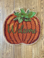 Load image into Gallery viewer, Orange Pumpkin Shaped Welcome Coir Door Rug
