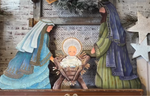 Load image into Gallery viewer, Holy Family Shimmering Outdoor Yard Stakes with Attached Easels
