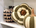 Load image into Gallery viewer, Large Khaki &amp; Cream Knit Horizontal Stripe Pumpkin
