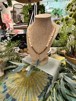 Load image into Gallery viewer, Tropical Leaves Beaded Runner and Banded Turquoise Green Runner Summer Decor
