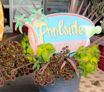 Load image into Gallery viewer, Poolside Paradise Metal Stake with Attached Easel
