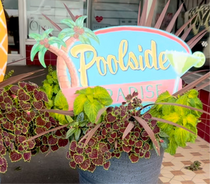 Poolside Paradise Metal Stake with Attached Easel