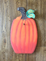 Load image into Gallery viewer, Orange Pumpkin Display for Mini Prints Peg to Hold the Print and attached easel
