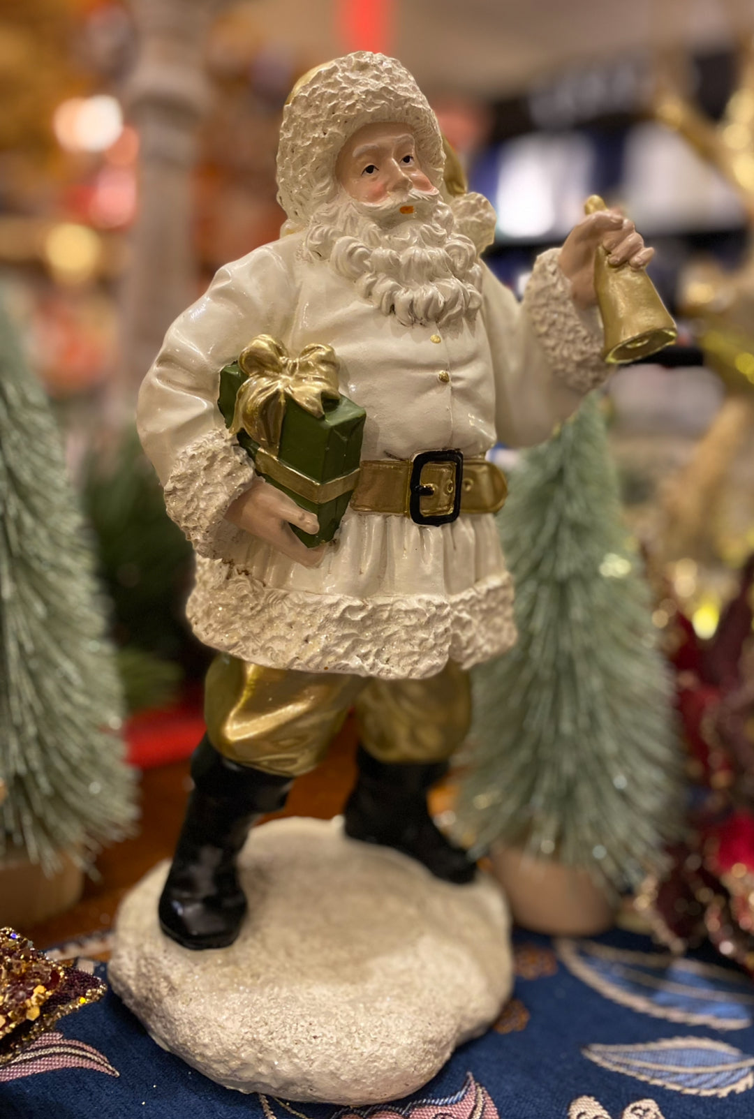 White and Gold Santa Clause Merry Christmas