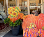 Load image into Gallery viewer, Fall/Halloween: Sunflowers Yellow, Orange, &amp; Green Metal Stake
