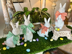 Easter/Spring Collection: White Wicker Bunnies Set of 2