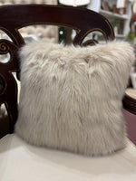 Load image into Gallery viewer, Faux Fur Cape Fox Beige and White 18”x18” Pillow
