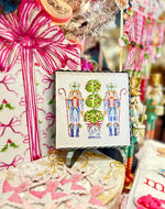 Load image into Gallery viewer, Christmas Pink Peppermint Ribbon Metal Package with Attached Easel
