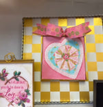 Load image into Gallery viewer, Gold and White Checkered Display Stand for Mini Prints or Charms Attached Easel on Backside
