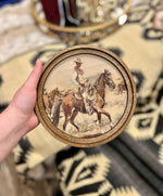 Load image into Gallery viewer, Cowboy Western Art with Wood Frame 8”x8”
