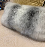 Load image into Gallery viewer, Icelandic Faux Fur Gray and White 12"x22" Pillow

