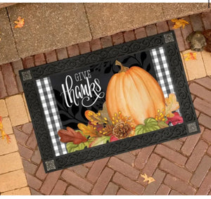 Give Thanks Door Mat Outdoor or Indoor