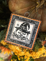 Load image into Gallery viewer, Mini Jack-o-lantern Shimmering Mini Print in Black and Orange
