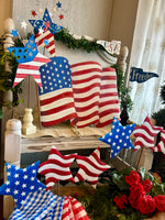Load image into Gallery viewer, Americana: Flag Stars Set of 2 Metal Stakes
