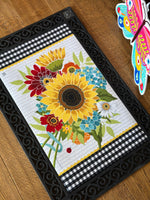 Load image into Gallery viewer, Sunflower with Black and White Check Door Mat Outdoor
