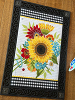 Load image into Gallery viewer, Sunflower with Black and White Check Door Mat Outdoor
