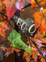 Load image into Gallery viewer, Boo &amp; Spooky Metal Flags with Stakes Set of 2
