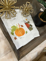 Load image into Gallery viewer, Orange Pumpkin White Kitchen Towel Pack of 2
