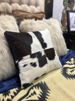 Load image into Gallery viewer, Cowhide Brown and White Pillow 16&quot; with Form
