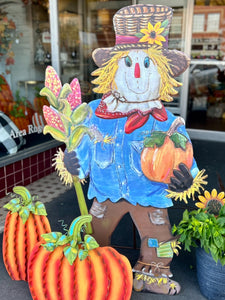 Large Metal Scarecrow with Easel Fall Harvest Porch & Garden Decor