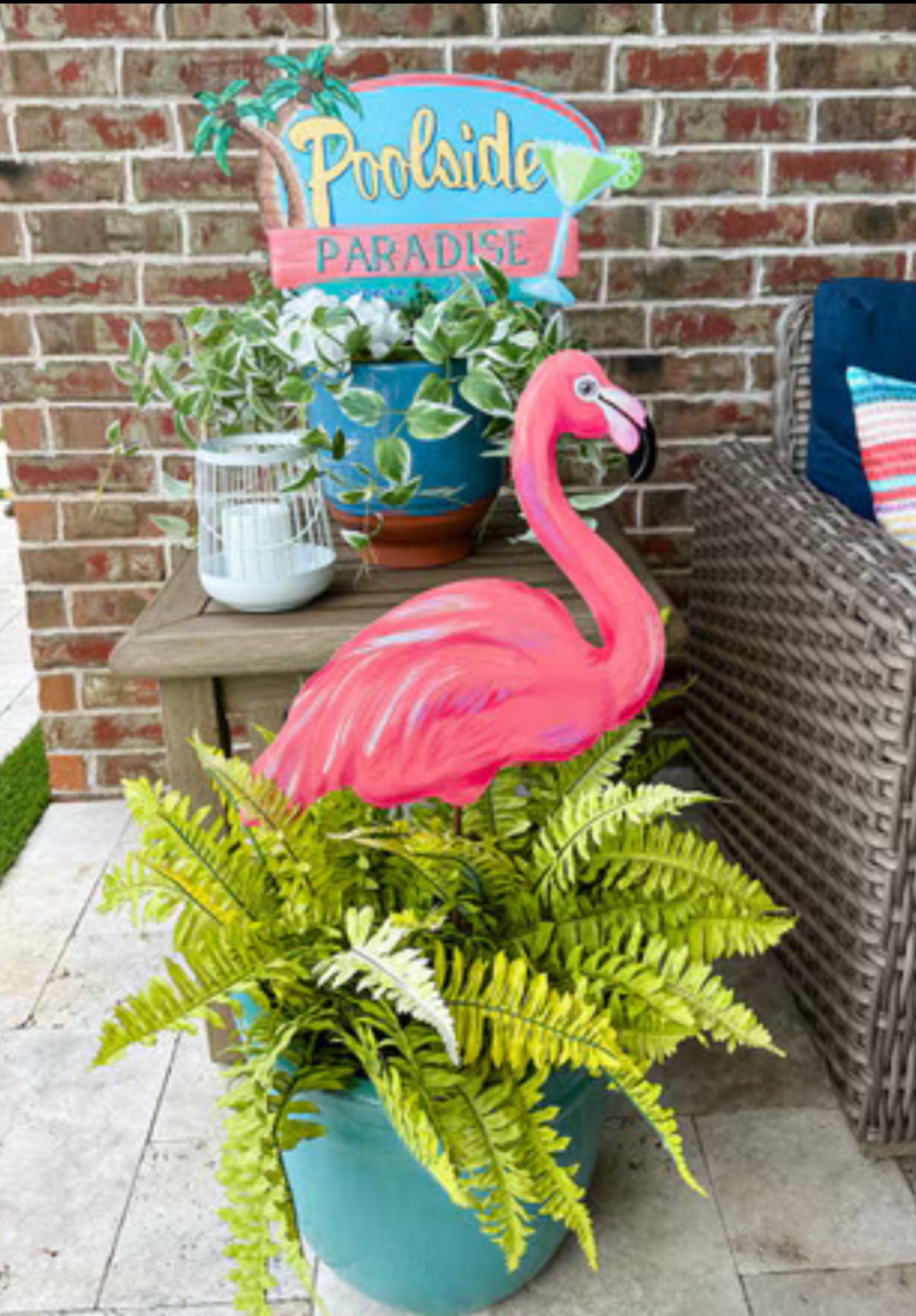 Poolside Paradise Metal Stake with Attached Easel
