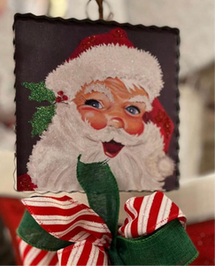 Jolly Santa Mini Print with Galvanized Frame