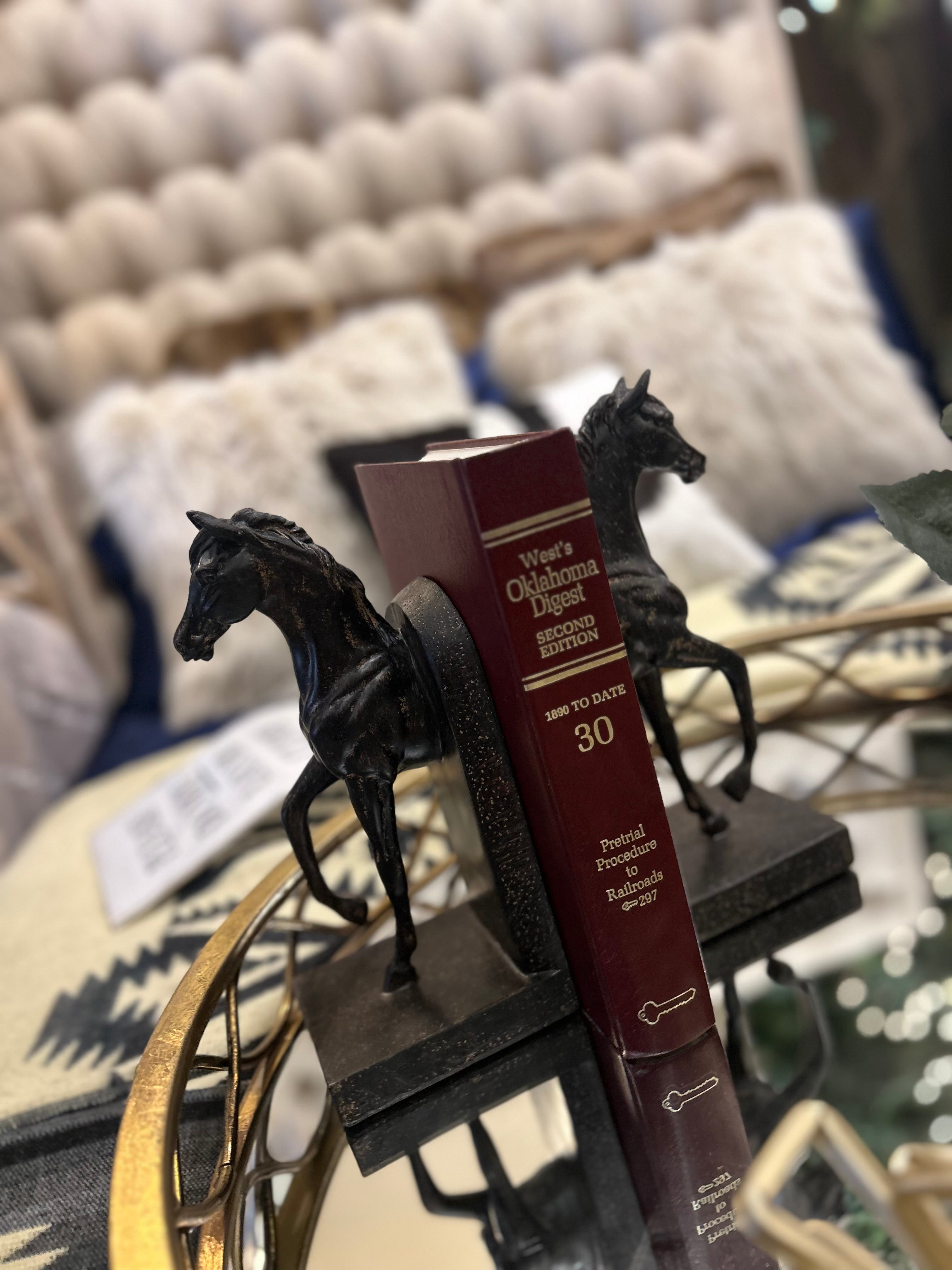 Horse Prancing Bronze Resin Bookends