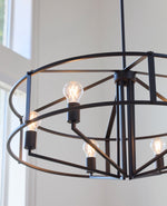 Load image into Gallery viewer, Black Pendant Cage Design Lighting - 8373-6-59
