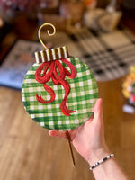 Load image into Gallery viewer, Christmas Check Ornaments Yard Metal Stakes Set of 3
