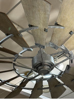 Load image into Gallery viewer, Galvanized Windmill Indoor Ceiling Fan
