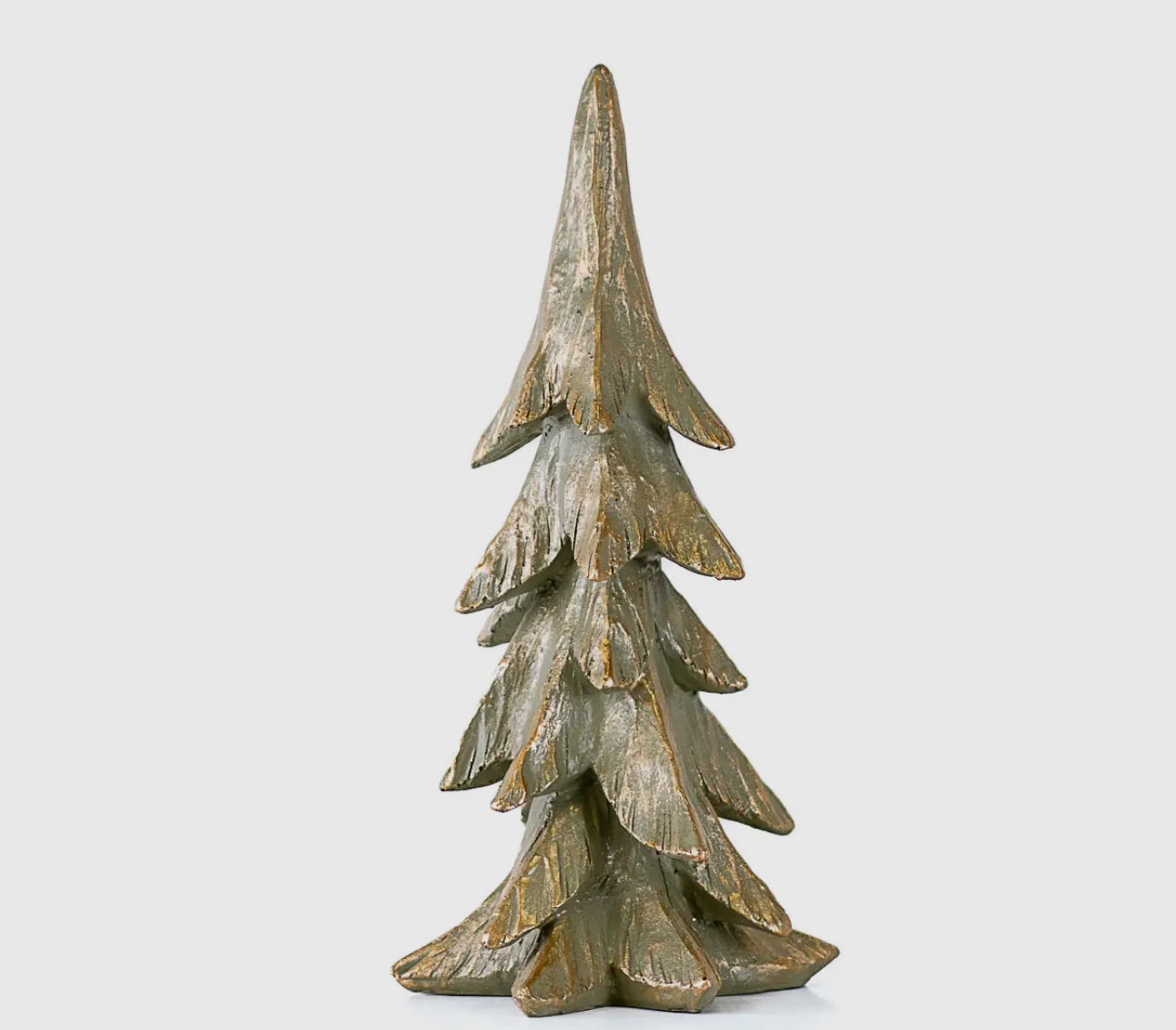 Green Norway Wood Tree with White Snow Accents Small Size