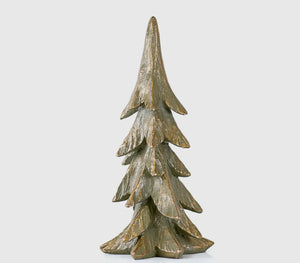Green Norway Wood Tree with White Snow Accents Small Size