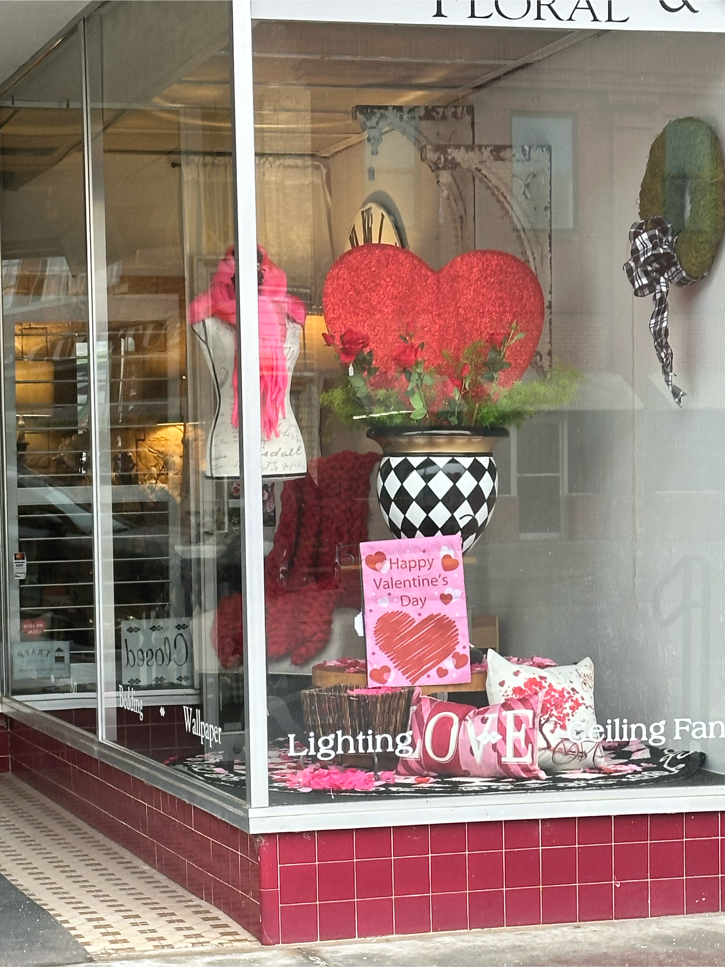 Valentines Day: Large Red Glittered Metal Heart