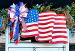 Load image into Gallery viewer, Americana: Large Waving Metal American Flag Stake
