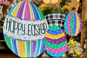 Spring/Easter Collection:  Happy Easter Egg Metal Stake with Easel